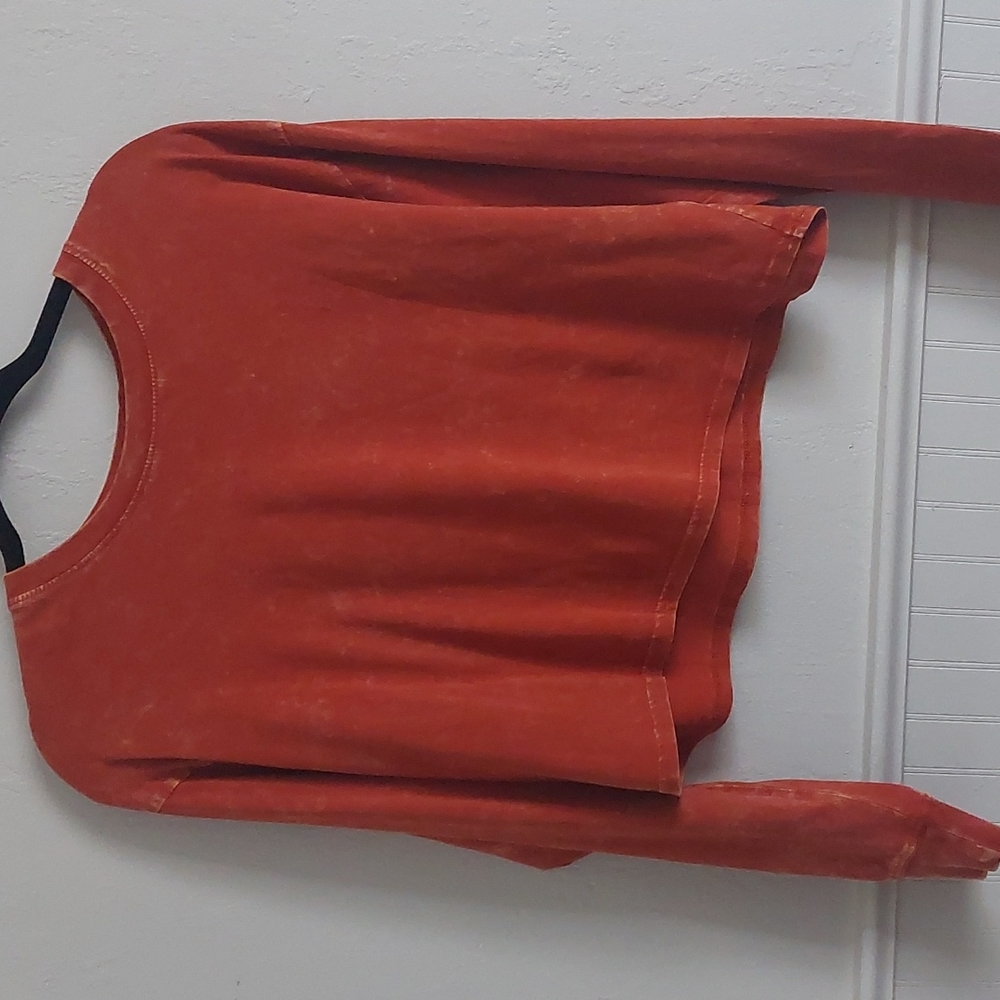 Women's Dark/Burnt orange Double Zero size L Long Sleeve Crop top